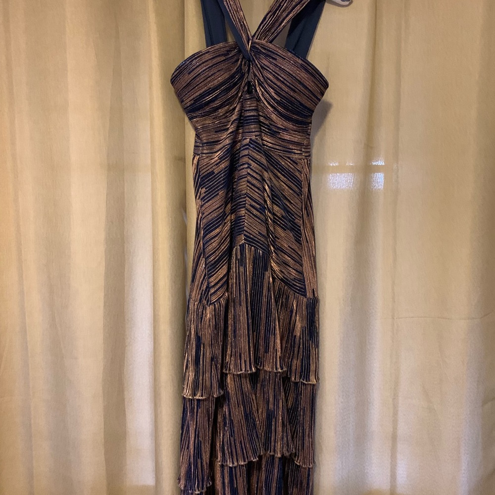 SAYLOR navy & gold dress